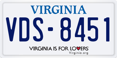 VA license plate VDS8451
