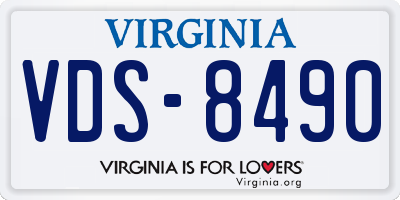VA license plate VDS8490