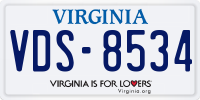 VA license plate VDS8534