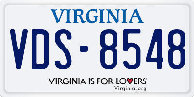 VA license plate VDS8548