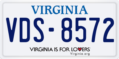 VA license plate VDS8572