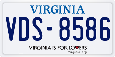 VA license plate VDS8586