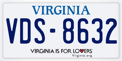 VA license plate VDS8632