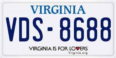 VA license plate VDS8688