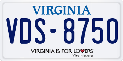 VA license plate VDS8750