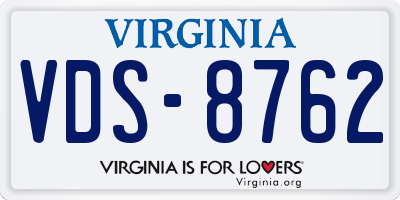 VA license plate VDS8762