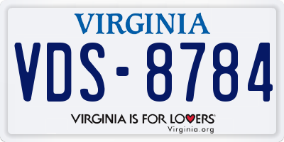 VA license plate VDS8784