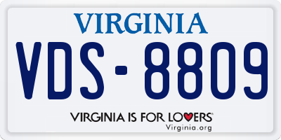 VA license plate VDS8809