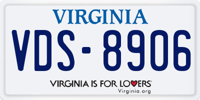 VA license plate VDS8906