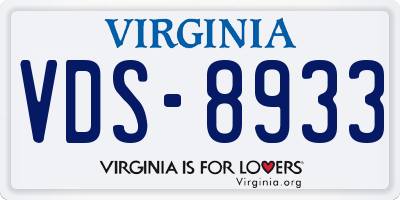 VA license plate VDS8933
