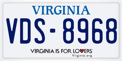 VA license plate VDS8968