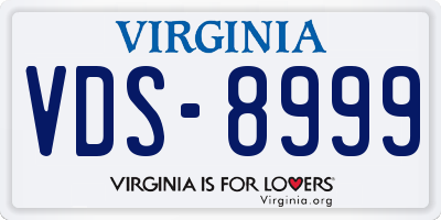VA license plate VDS8999