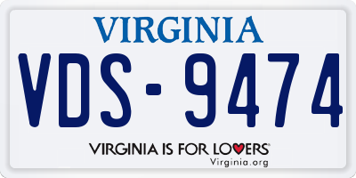 VA license plate VDS9474