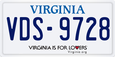 VA license plate VDS9728