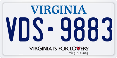 VA license plate VDS9883