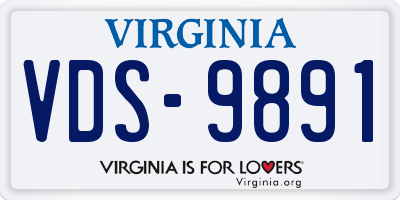 VA license plate VDS9891