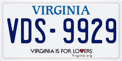 VA license plate VDS9929