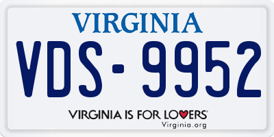 VA license plate VDS9952