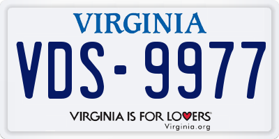 VA license plate VDS9977