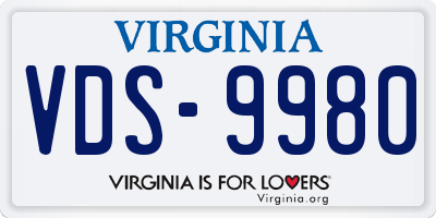 VA license plate VDS9980