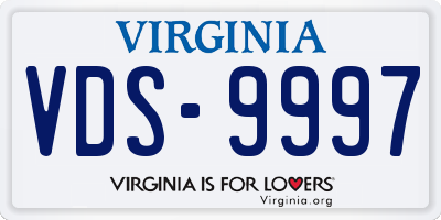 VA license plate VDS9997