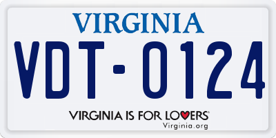 VA license plate VDT0124