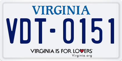 VA license plate VDT0151