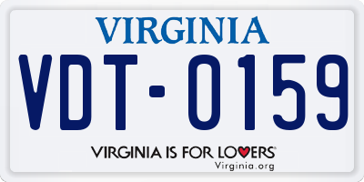 VA license plate VDT0159