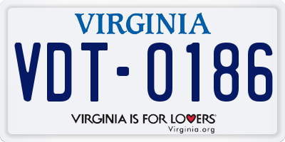 VA license plate VDT0186