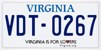VA license plate VDT0267
