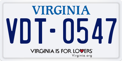 VA license plate VDT0547