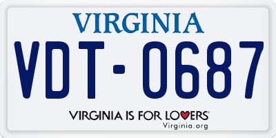 VA license plate VDT0687
