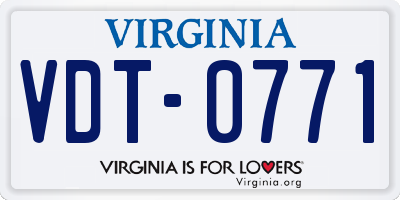 VA license plate VDT0771