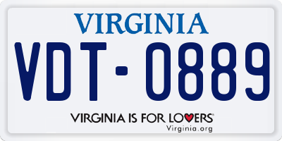 VA license plate VDT0889