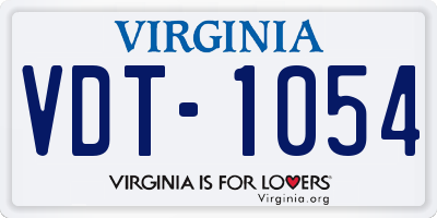 VA license plate VDT1054