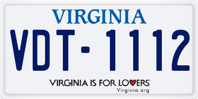 VA license plate VDT1112