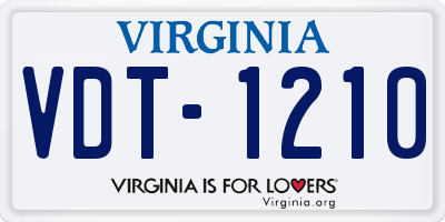 VA license plate VDT1210