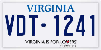 VA license plate VDT1241
