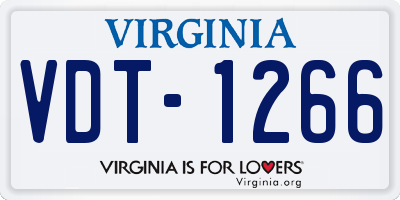 VA license plate VDT1266
