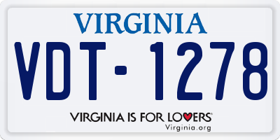 VA license plate VDT1278