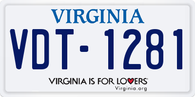 VA license plate VDT1281