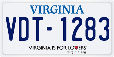 VA license plate VDT1283