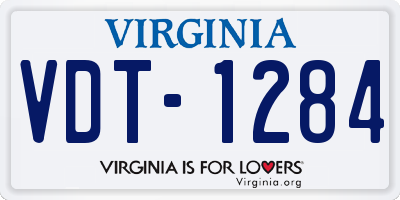 VA license plate VDT1284