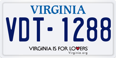 VA license plate VDT1288