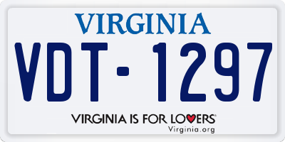 VA license plate VDT1297