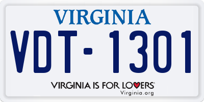 VA license plate VDT1301