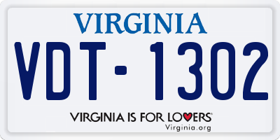 VA license plate VDT1302