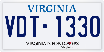 VA license plate VDT1330