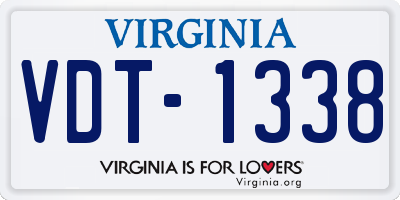 VA license plate VDT1338