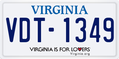 VA license plate VDT1349